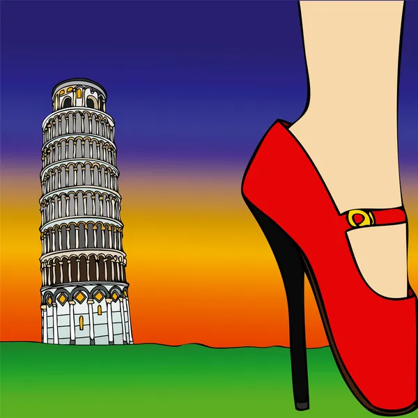Moda sexy bajo la Torre de Pisa - 5 —  Fotos de Stock
