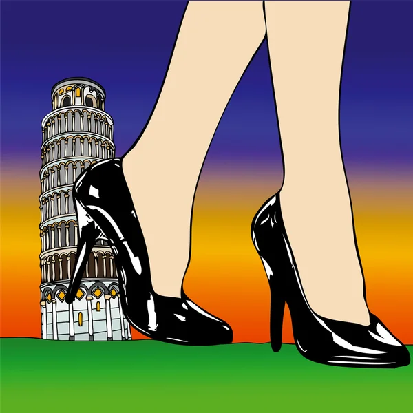 Sexy fashion under the Tower of Pisa - 8 — Stock Photo, Image