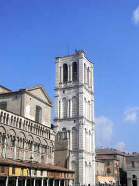 Bell Tower in the Square Trento and Trieste of the Cathedral of clipart