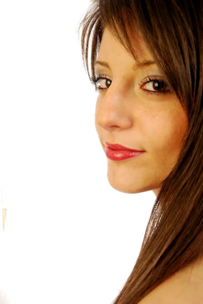 De interessante blik van een prachtige Italiaanse meisje — Stockfoto
