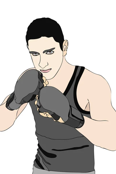 En bokser i trening. – stockfoto