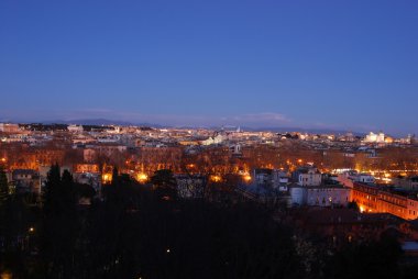 Landscape of Rome by night clipart