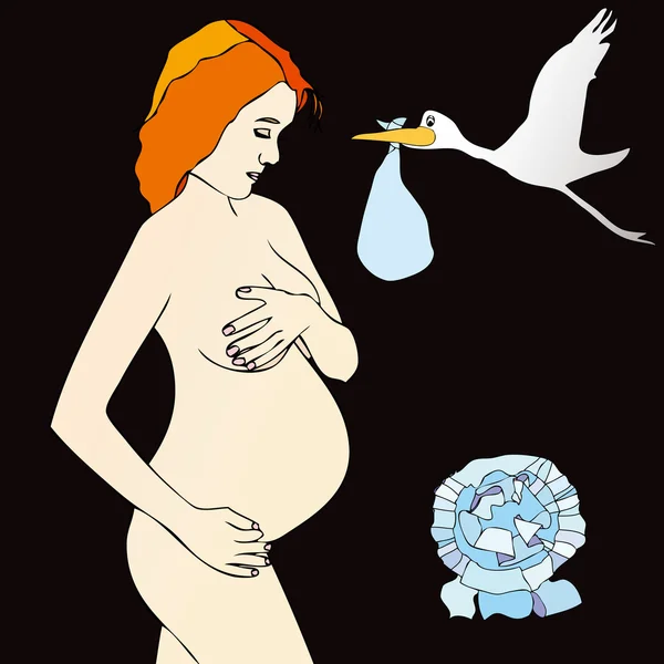 Maternidade (menino) - Fundo preto — Fotografia de Stock