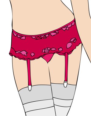 Women in garter belt clipart