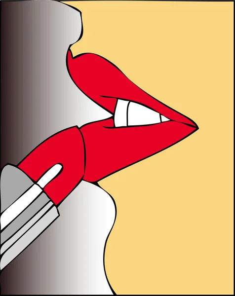 Femme avec rouge à lèvres 004 — Photo