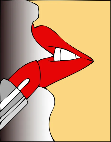 Femme avec rouge à lèvres 003 — Photo