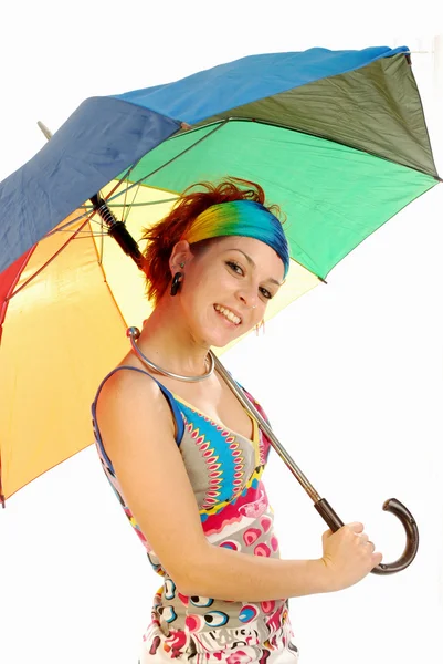 Flicka med paraply 007 — Stockfoto