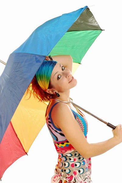 Flicka med paraply 008 — Stockfoto
