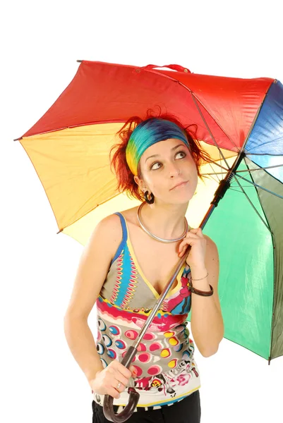 Flicka med paraply 006 — Stockfoto
