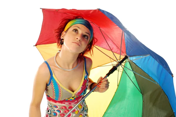Mädchen mit Regenschirm 005 — Stockfoto