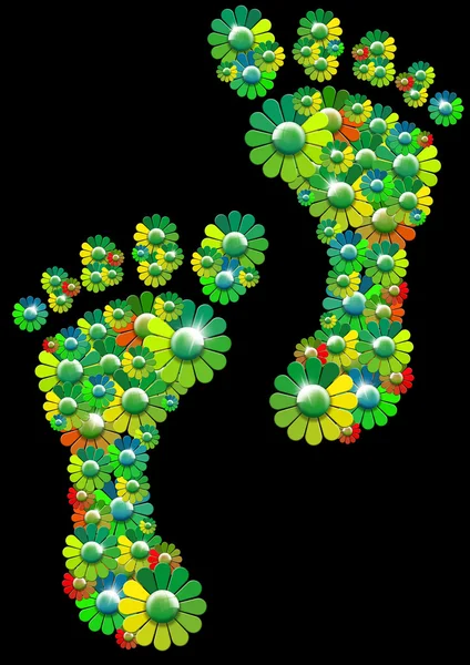 Flowers footprints — Stock Photo, Image