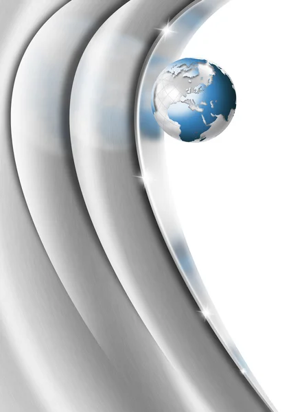 Metallo cuore Globe Business Background — Foto Stock