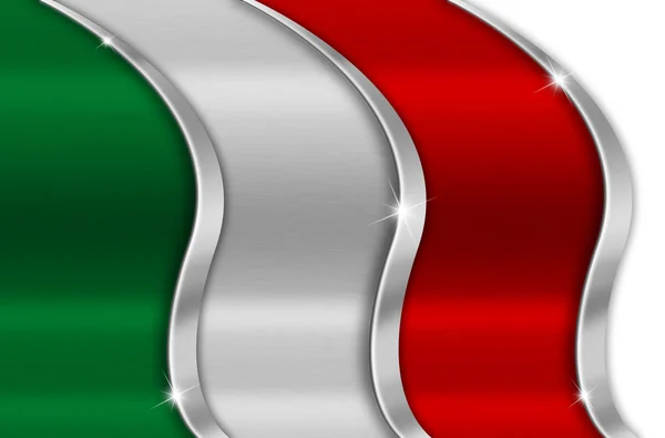 İtalya metal bayrağı — Stok fotoğraf