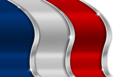 France Metal Flag clipart