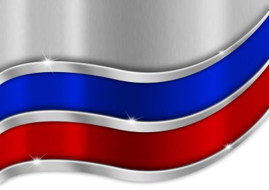 Russia Metal Flag clipart