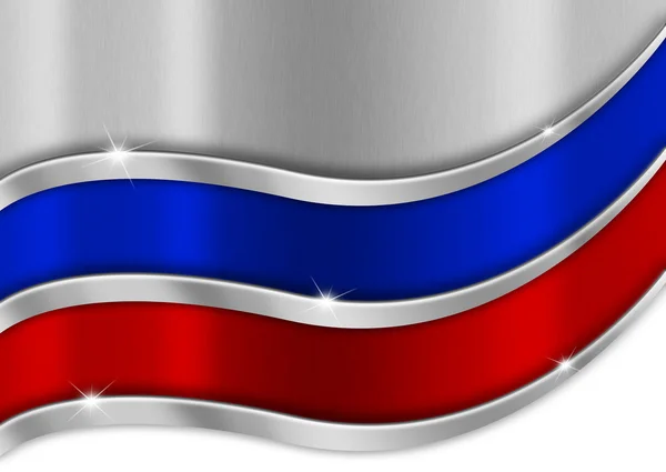 Metalowe Flaga Rosji — Zdjęcie stockowe