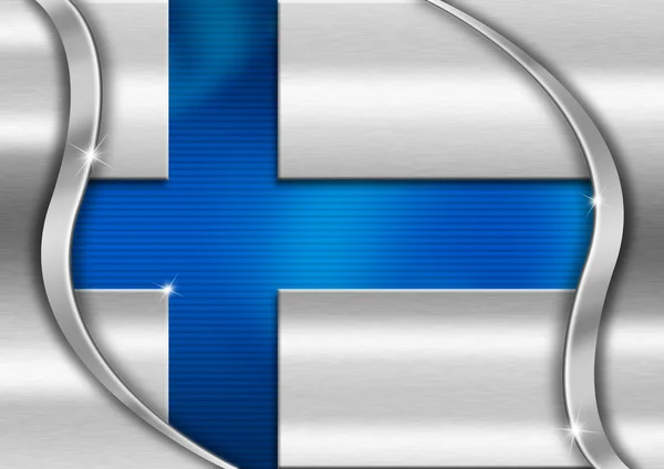 Metal Finlandiya bayrağı — Stok fotoğraf