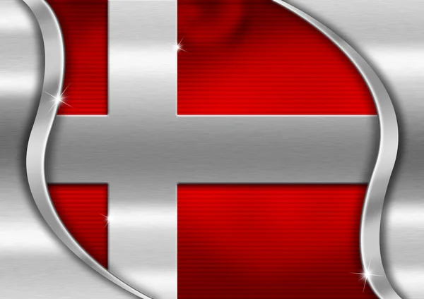 Bandera de metal Dinamarca — Foto de Stock