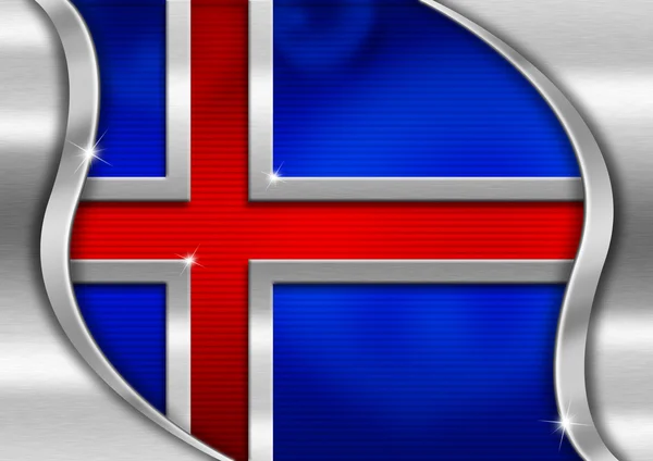 Iceland Metal Flag — Stock Photo, Image