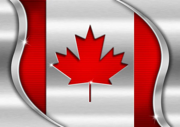 Bandera de metal de Canadá —  Fotos de Stock