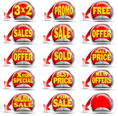 Red Sales Stickers clipart