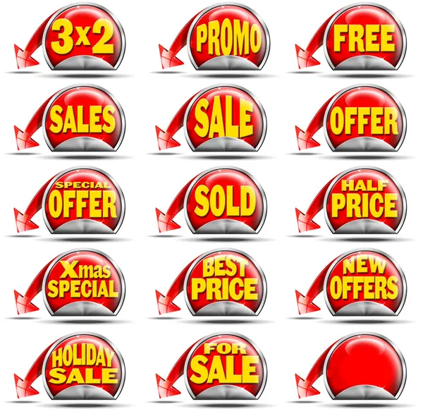 Rode verkoop stickers — Stockfoto