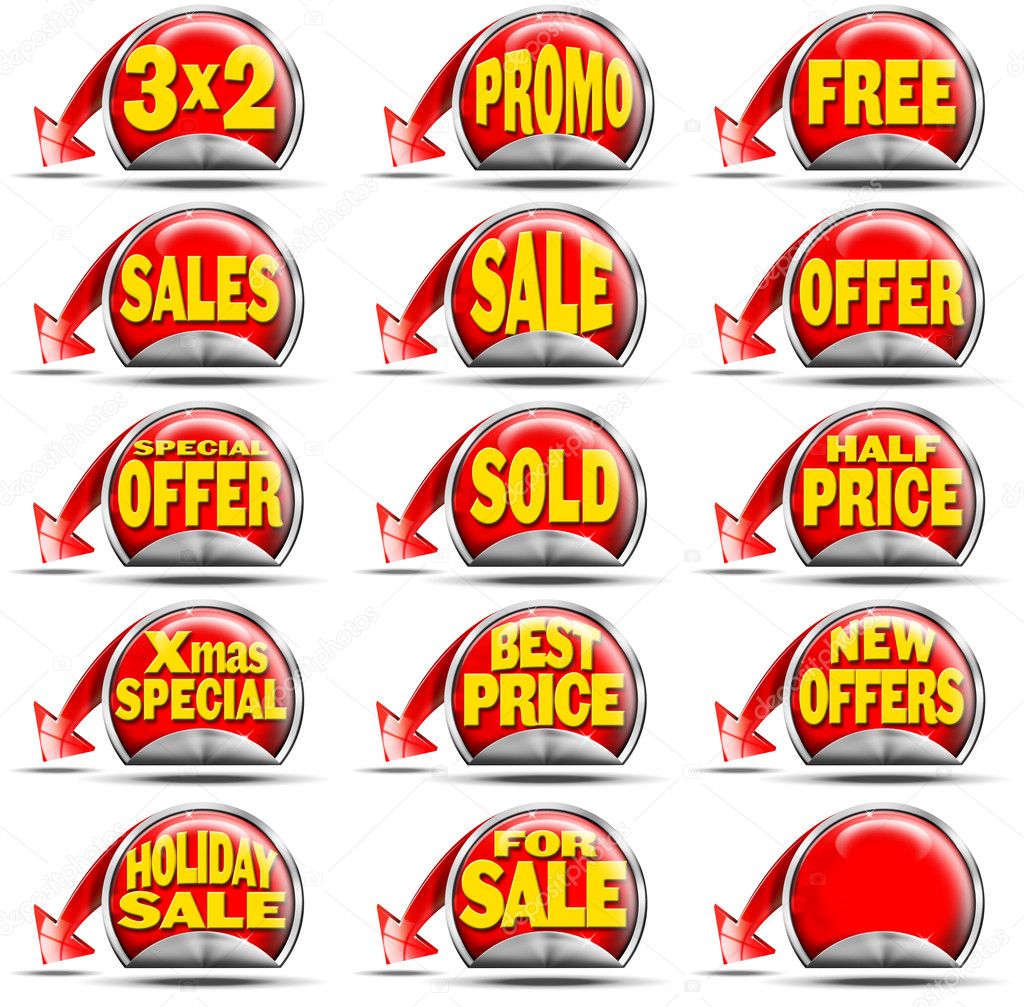 Red Sales Stickers