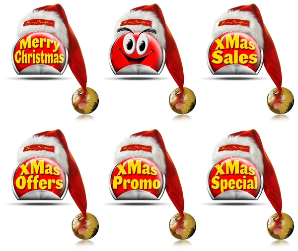 Red Christmas Stickers — Stock Photo, Image