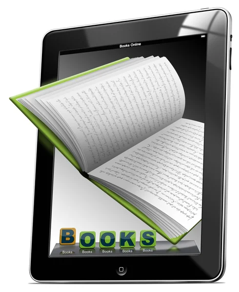 Książki komputera typu Tablet — Zdjęcie stockowe