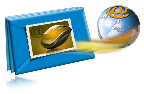 Concetto Email con Globe — Foto Stock