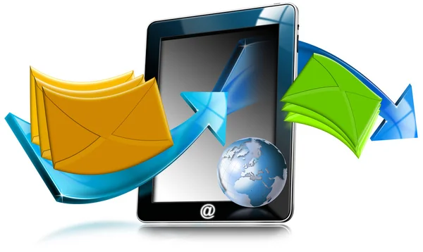 Tablet PC computer e-mail — Stockfoto