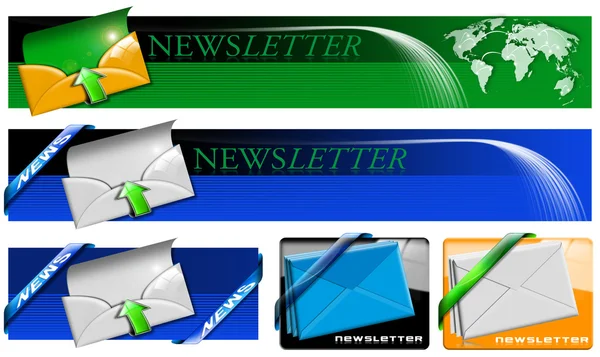 Newsletter Collezione di banner web — Foto Stock