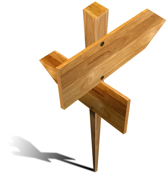 Segno di legno con due frecce — Foto Stock