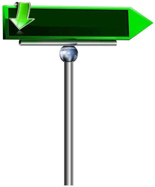 Boş yeşil modern işareti — Stok fotoğraf