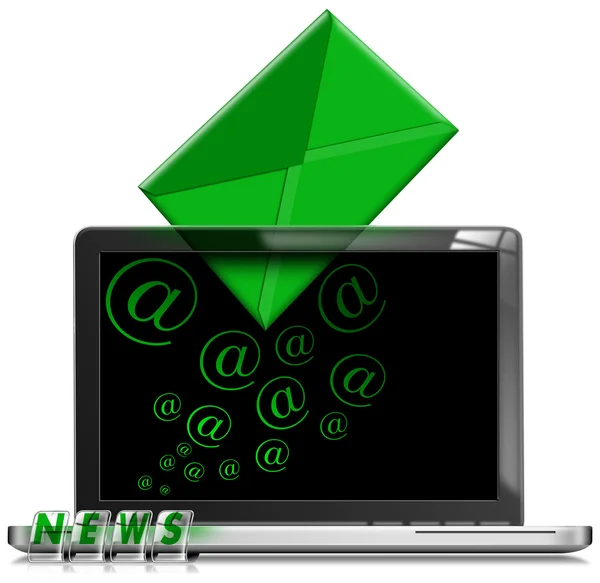 Laptop Email Concepto del boletín —  Fotos de Stock