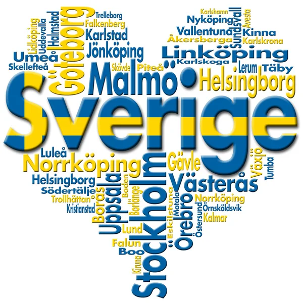 Ik hou van Sverige (Zweden) — Stockfoto