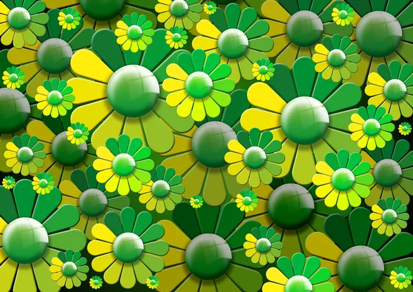 Green Flowers Background — Stock Photo, Image