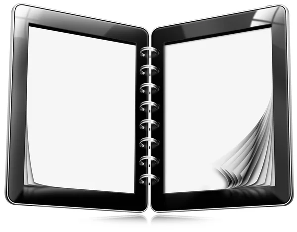 Tablet computador com página dupla — Fotografia de Stock