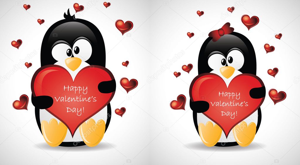 Valentine's Greeting Penguins