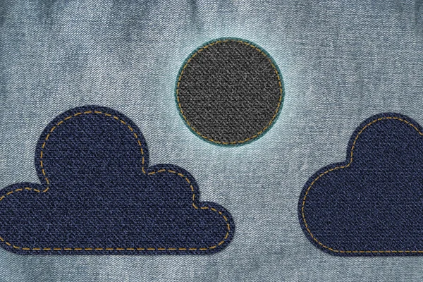 Luna con nube su jeans — Foto Stock