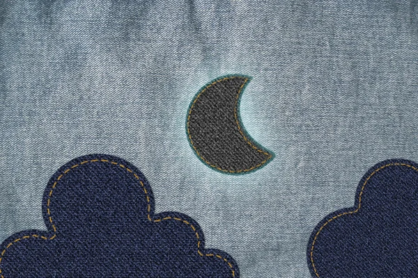 Luna con nube en jean —  Fotos de Stock