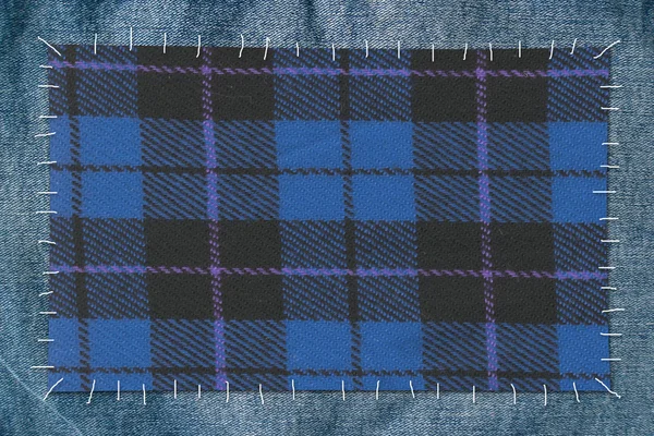 Arrière-plan - tissu attaché au jean — Photo