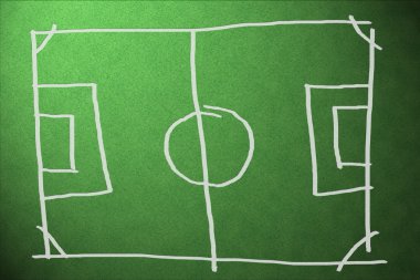 Soccer field with lines on grass clipart