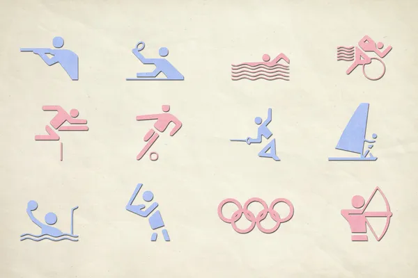 Sport pictogrammen papier collectie. pictogrammen instellen — Stockfoto