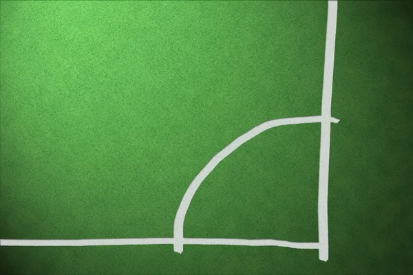 Voetbalveld met lijnen op gras — Stockfoto