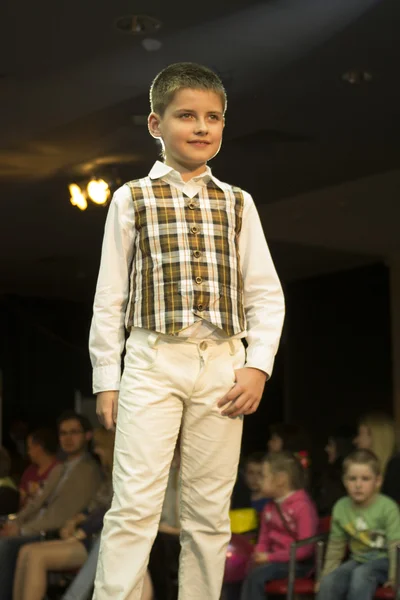 stock image Fashion kids show in Minsk, Belarus