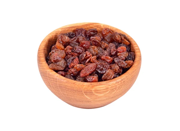 stock image Raisin in wooden bowl