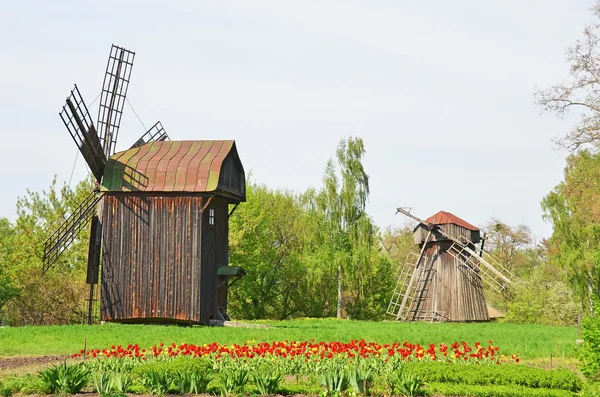 アンティーク木製風車 — ストック写真