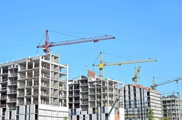 Kran und Baustelle — Stockfoto