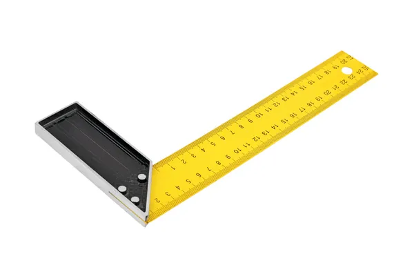 Iron ruler with angle bar — Stock Photo, Image